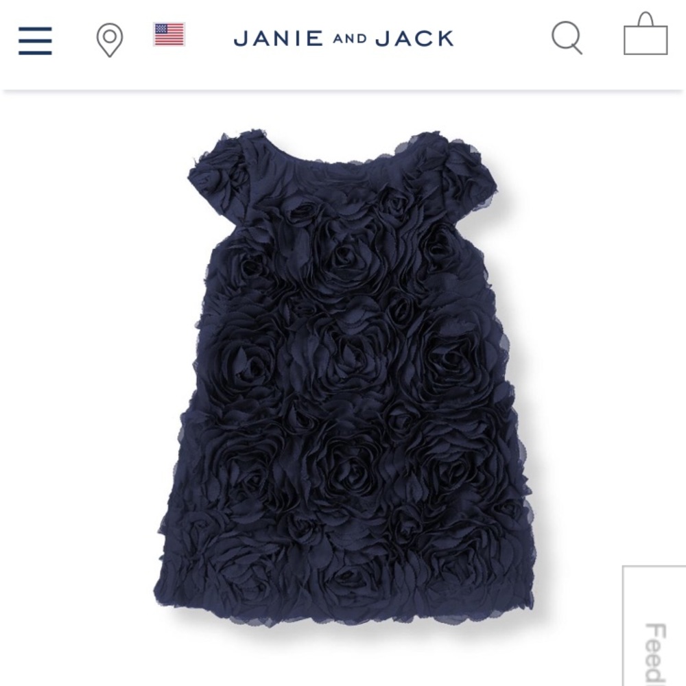$169 Enchanted Navy Rosette dress 6-12m JANIE JACK